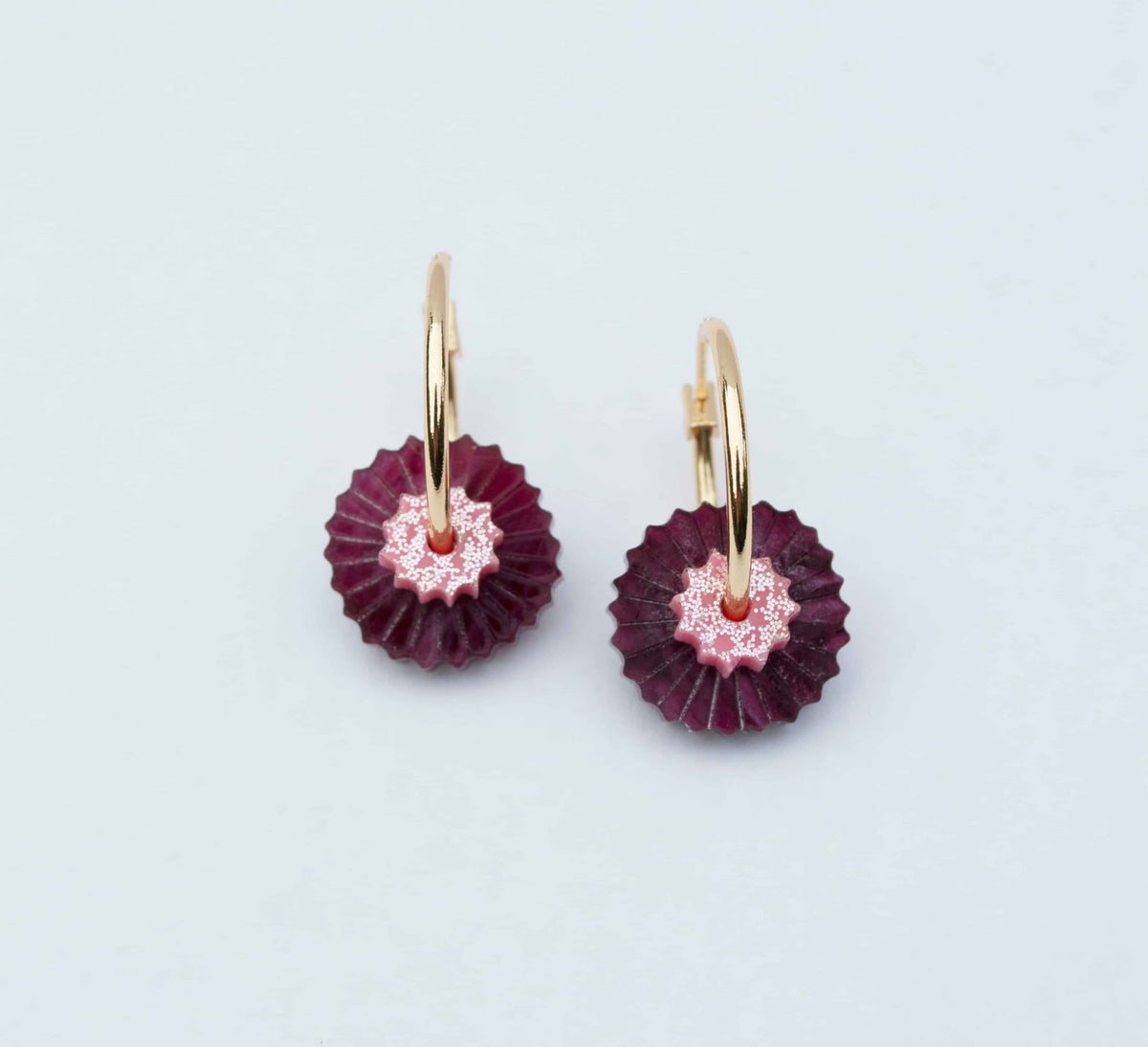 Viva Earrings - Merlot/Pink