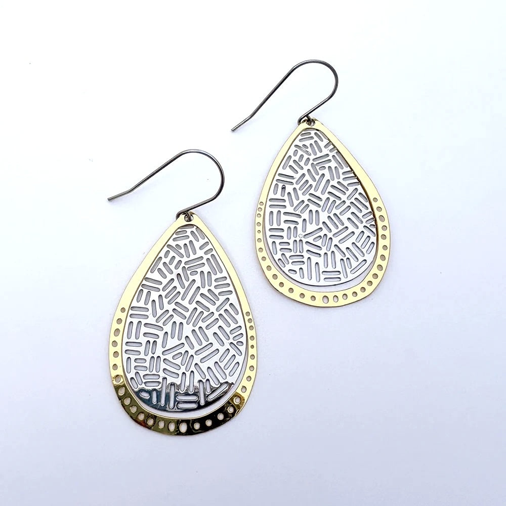 Boho Mixed Metal earrings in #5 Gold & Silver