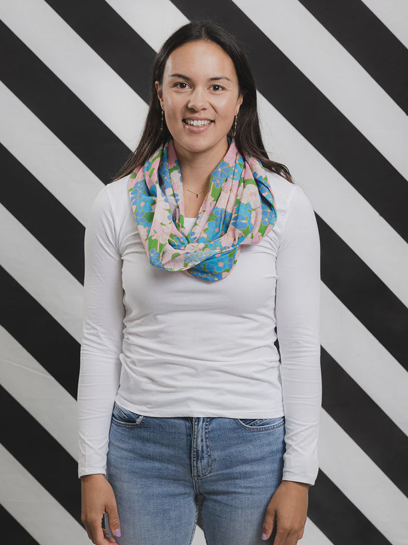 Blue Vintage Infinity Scarf