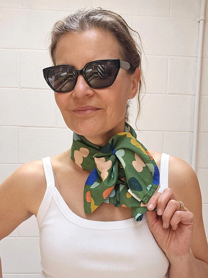 Green Splotch Infinity Scarf