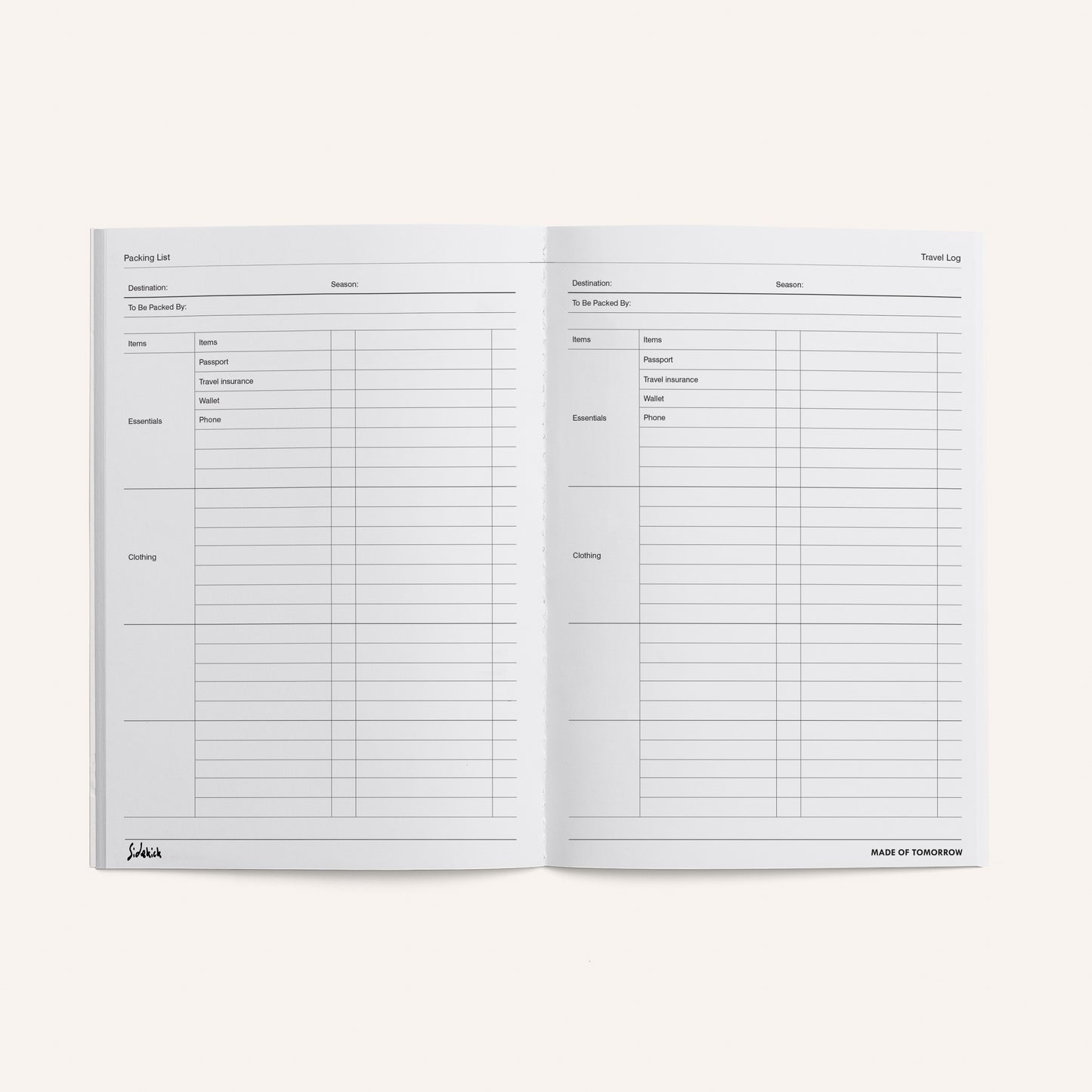 Travel Log - Journal by Made of Tomorrow