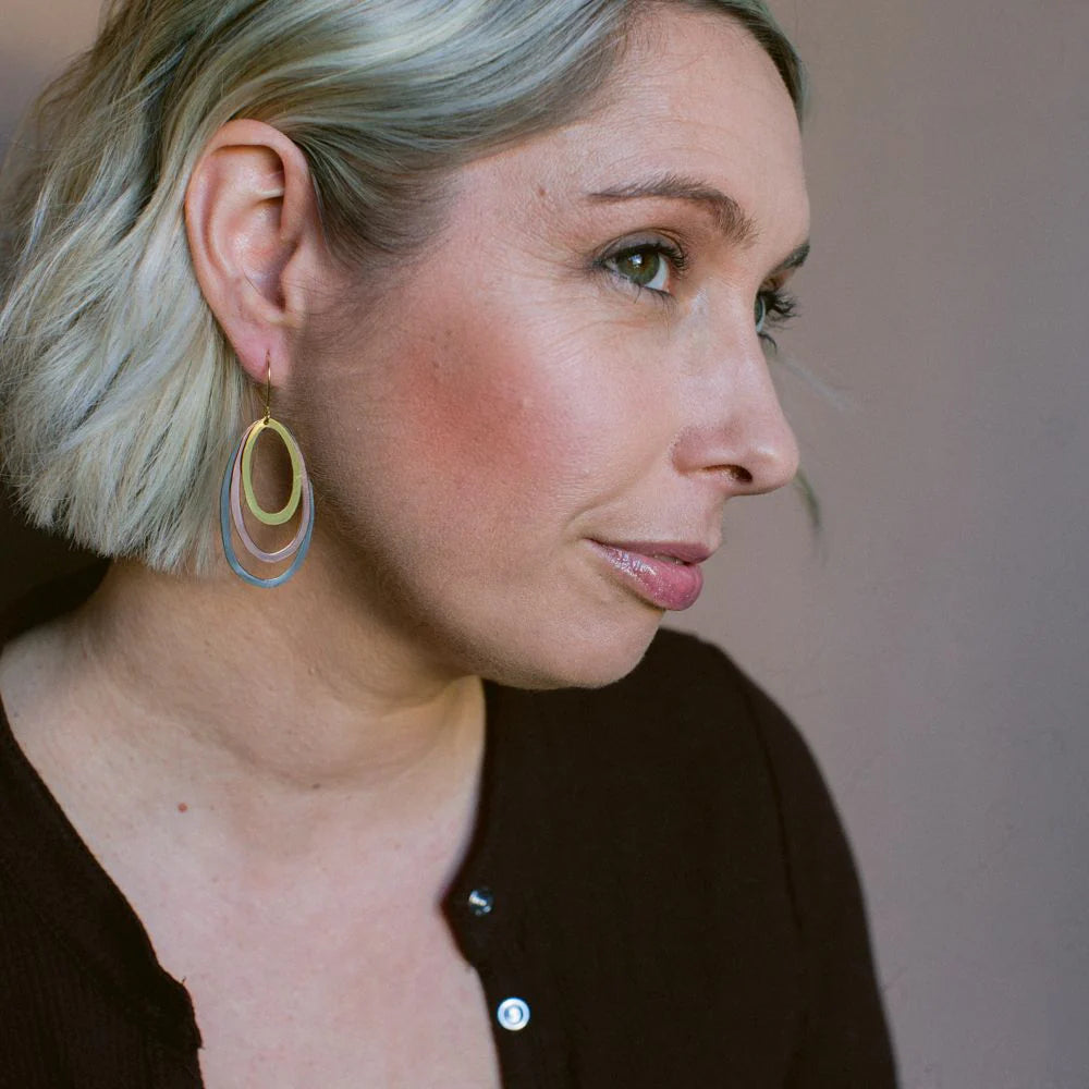 Midi Triple Oval Earrings in Mixed Metals