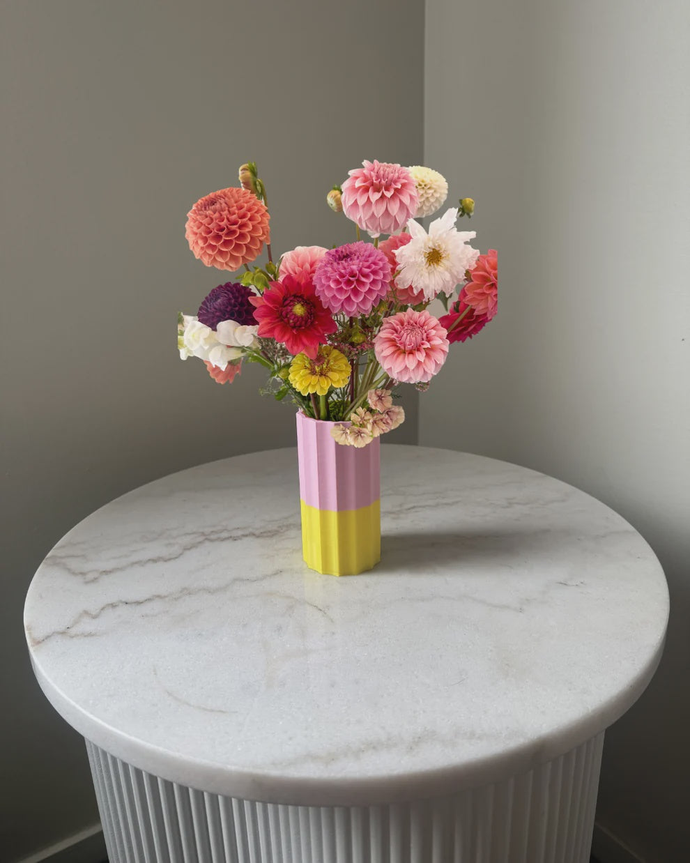 Mini Millie Vase - Pink / Yellow