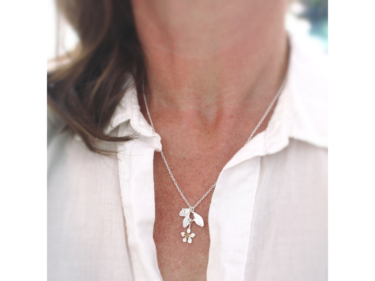 Neroli Blossom and Leaves Necklace