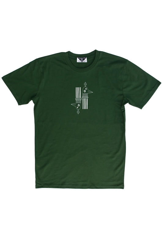 Illustrated Mens T-Shirt 'Ravens of the Realms' - Forest Green