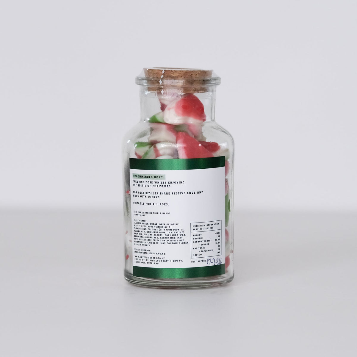 Hearty Christmas Love and Hugs - Bottle of fun lollies