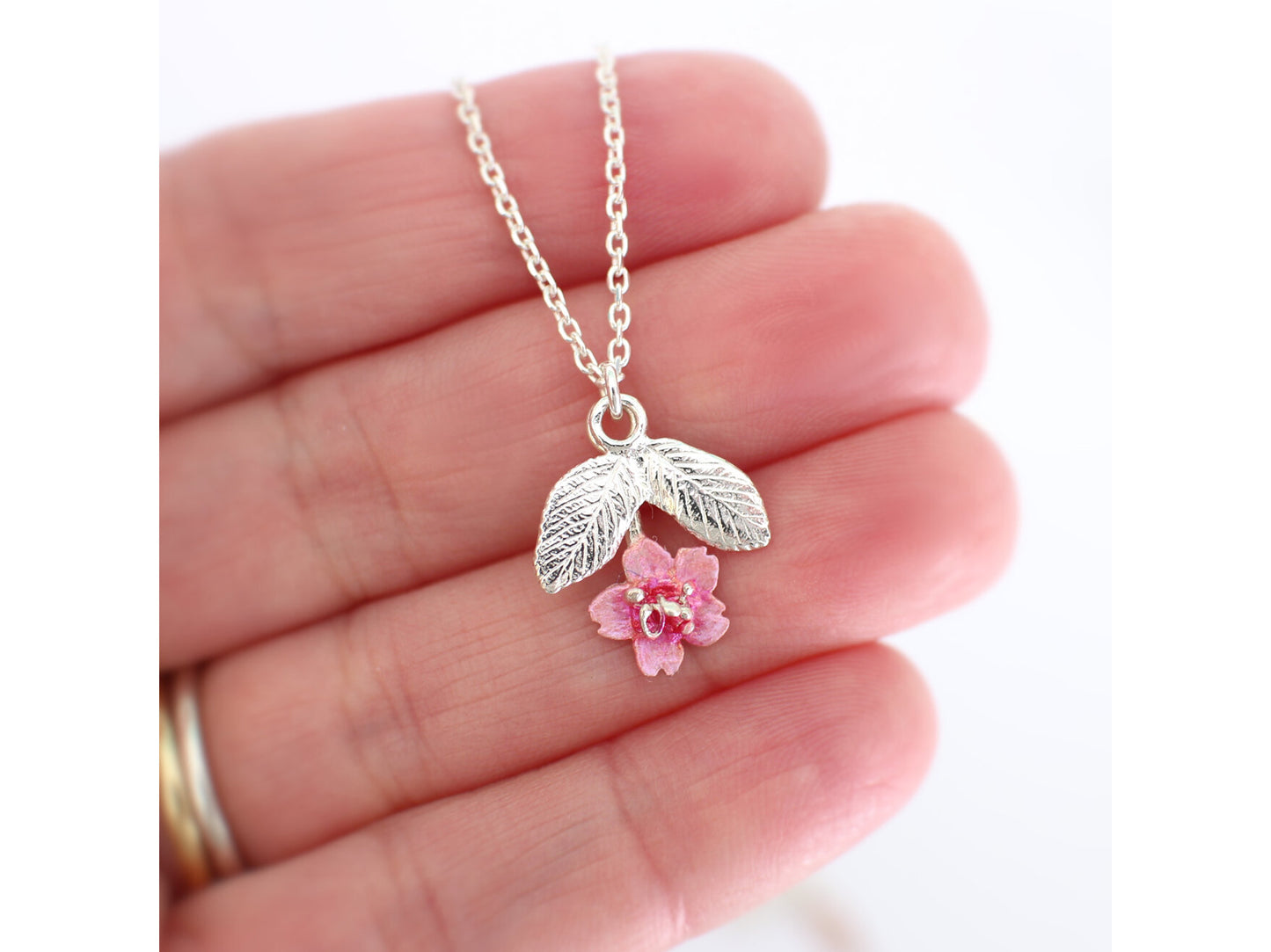 Sakura Blossom and Leaves Necklace
