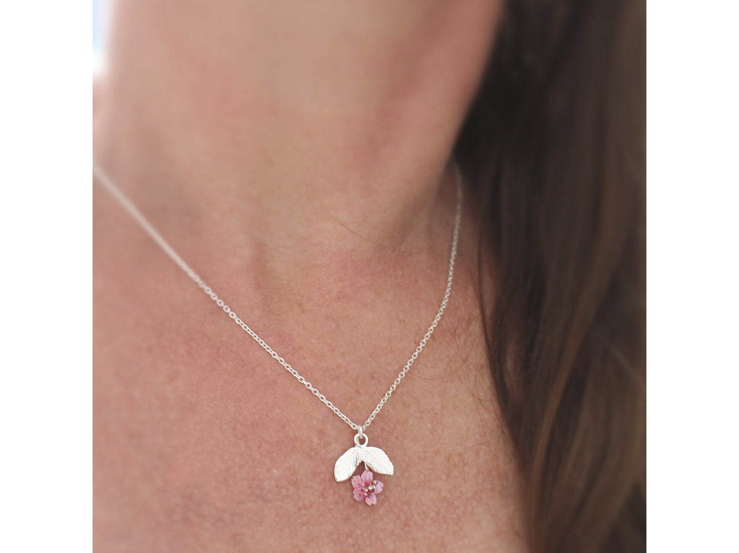 Sakura Blossom and Leaves Necklace