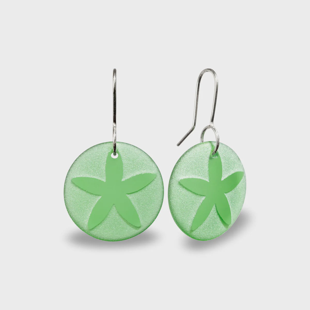 Starfish Glass Earrings - Green