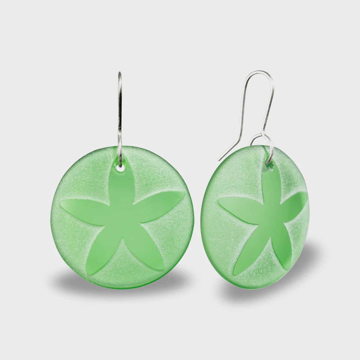 Starfish Glass Earrings - Large - Green