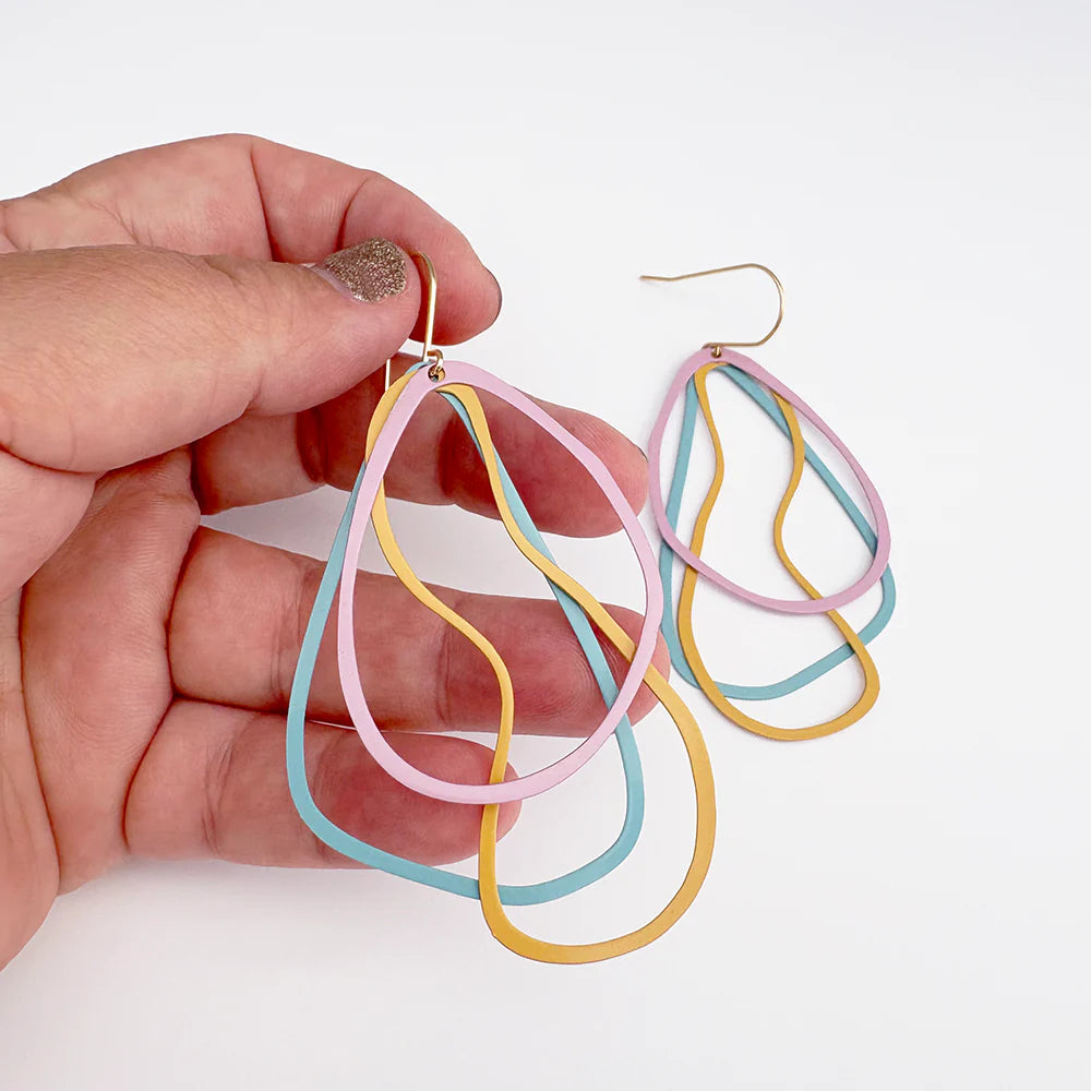 Tri-Shape Earrings in Pastels