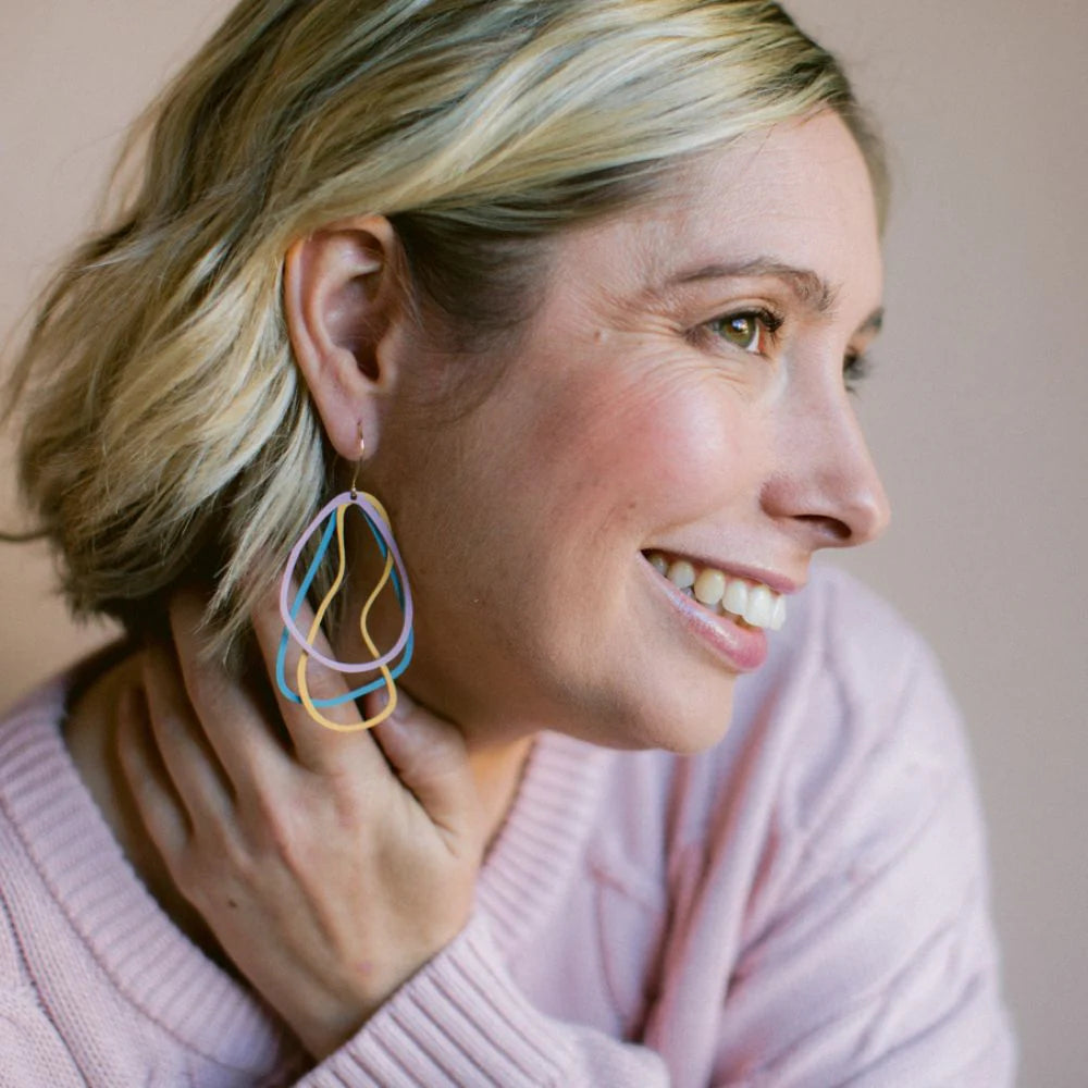 Tri-Shape Earrings in Pastels