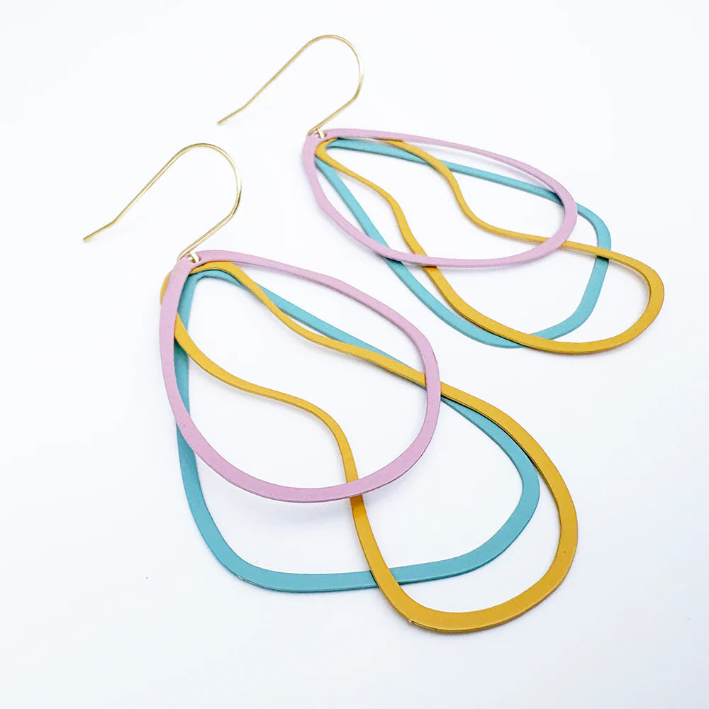 Tri-Shape Earrings in Pastels