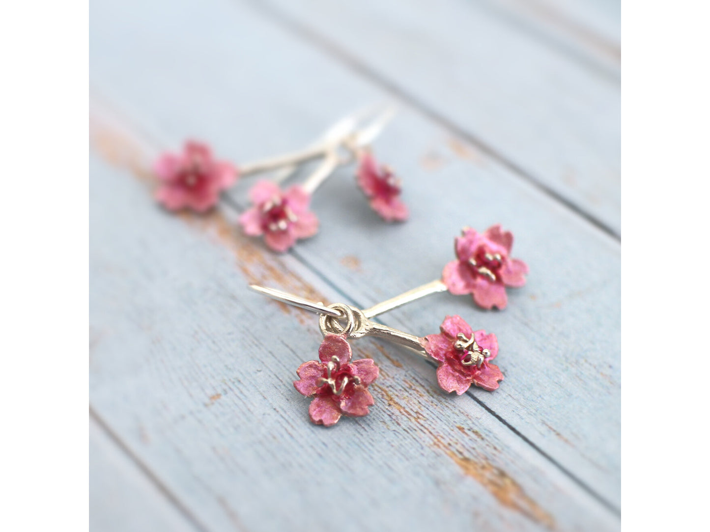 Triple Sakura Blossom Earrings