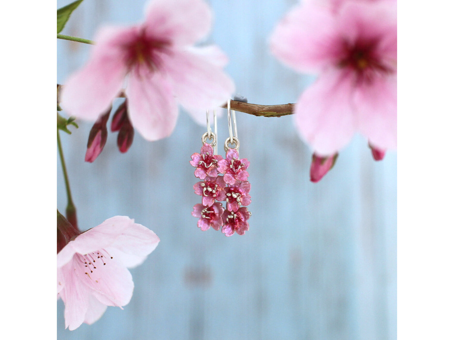 Triple Sakura Blossom Earrings