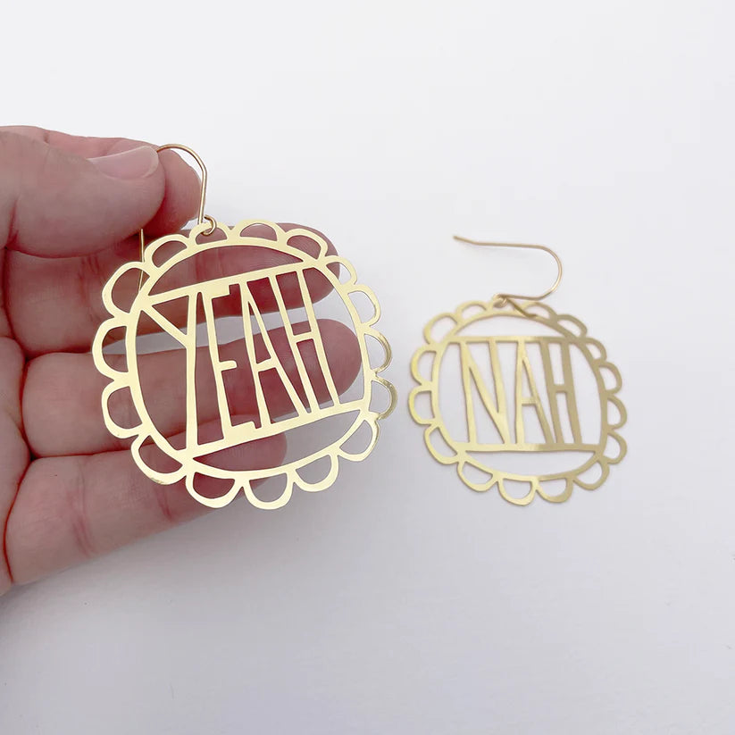 Yeah / Nah Earrings in Gold