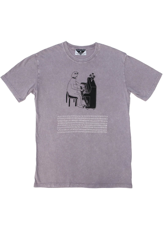 Illustrated Mens T-Shirt 'The Yeti's Dilemma' - Stonewash Orchid