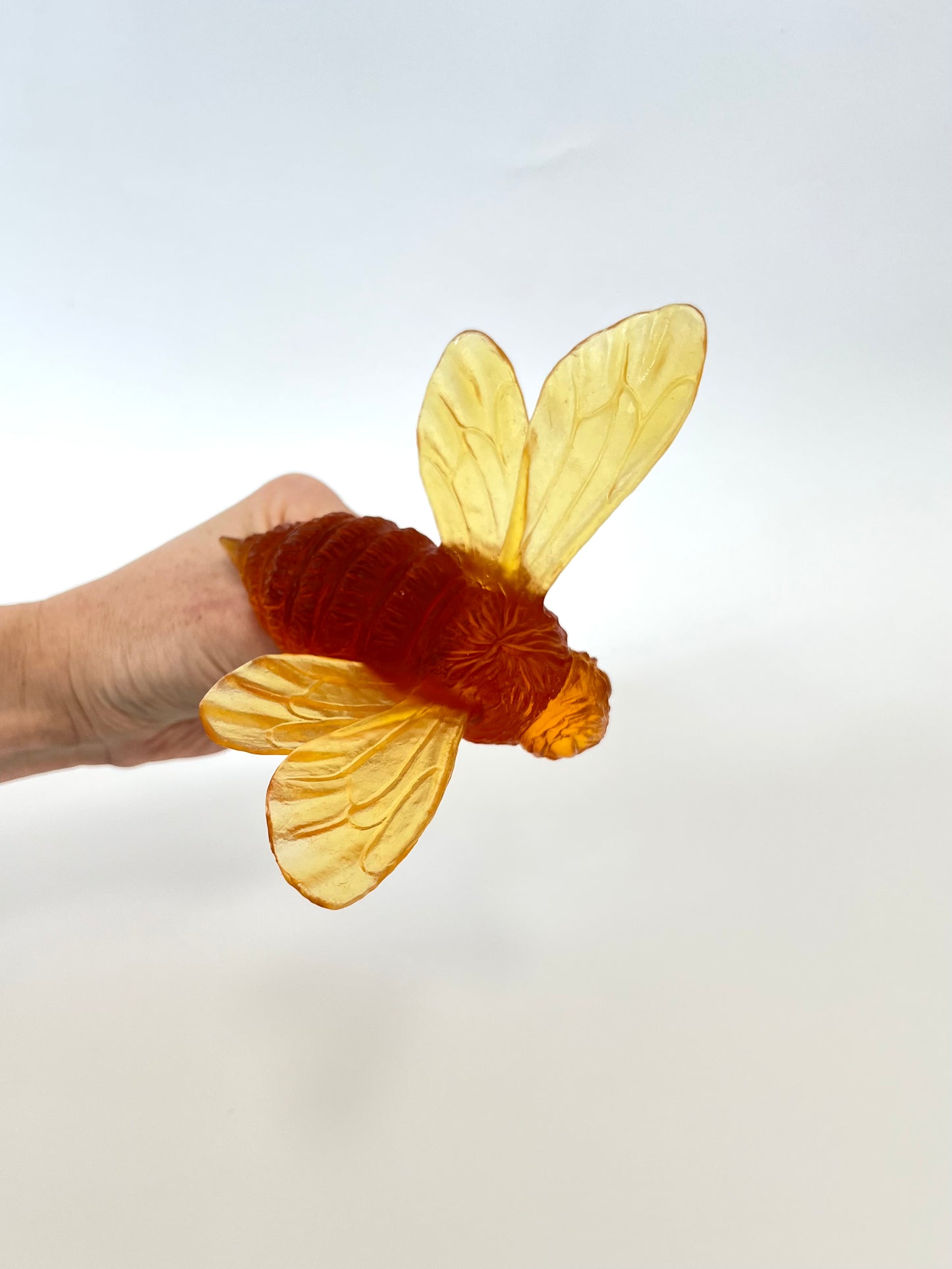 Bee (Wings Out) - Orange - Glass artwork by Luke Jacomb