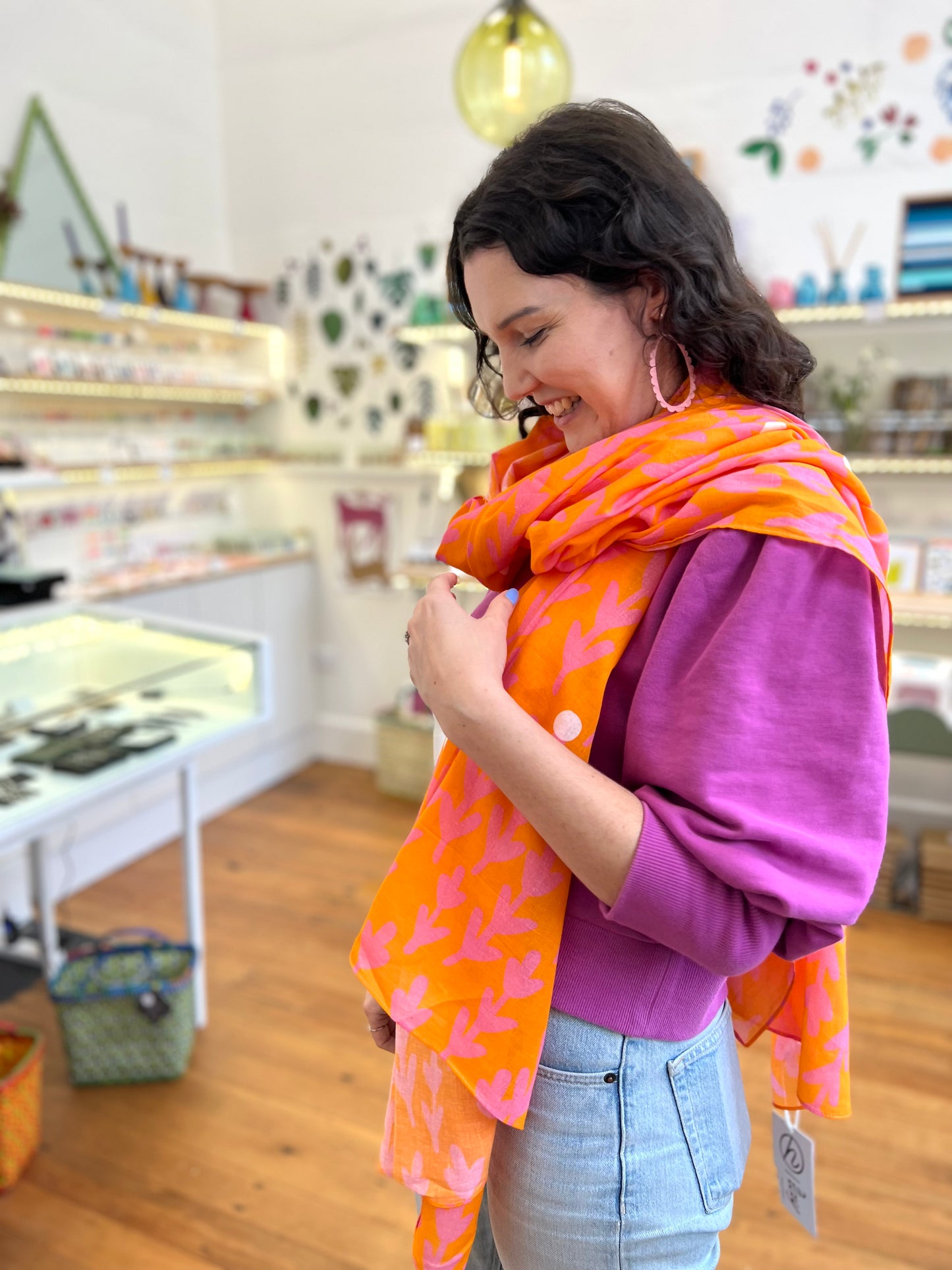 Orange Pop Cotton Scarf