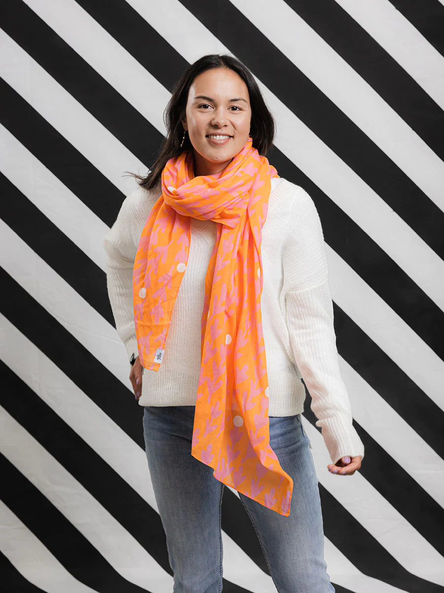 Orange Pop Cotton Scarf