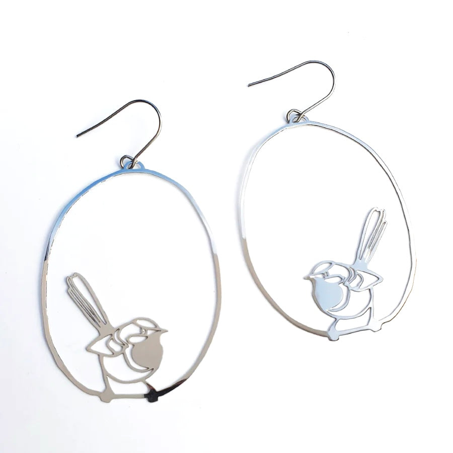 Fantail Earrings in Silver