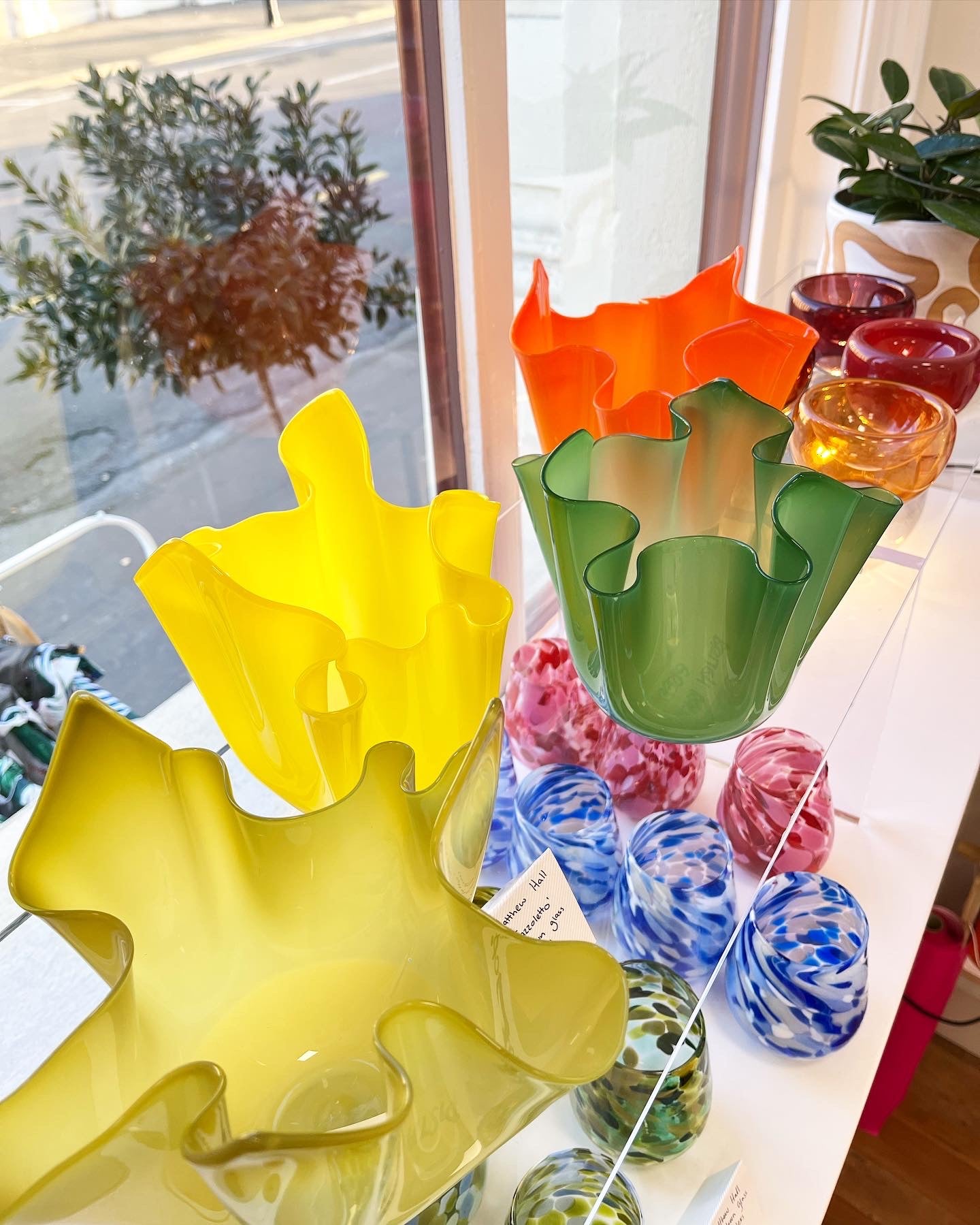 Handblown Glass Fazzoletto Bowl - Yellow