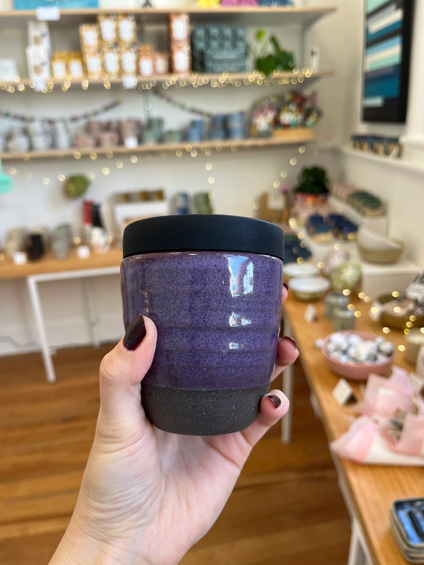 Ceramic Takeaway Cup - Deep Purple ‘Grape’