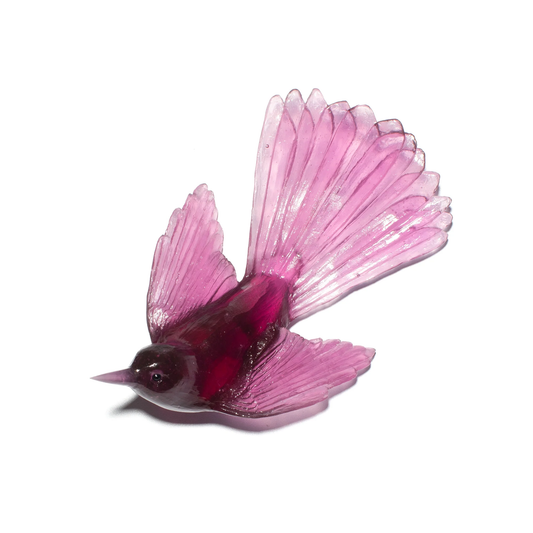Fantail / Pīwakawaka - Gold Amethyst