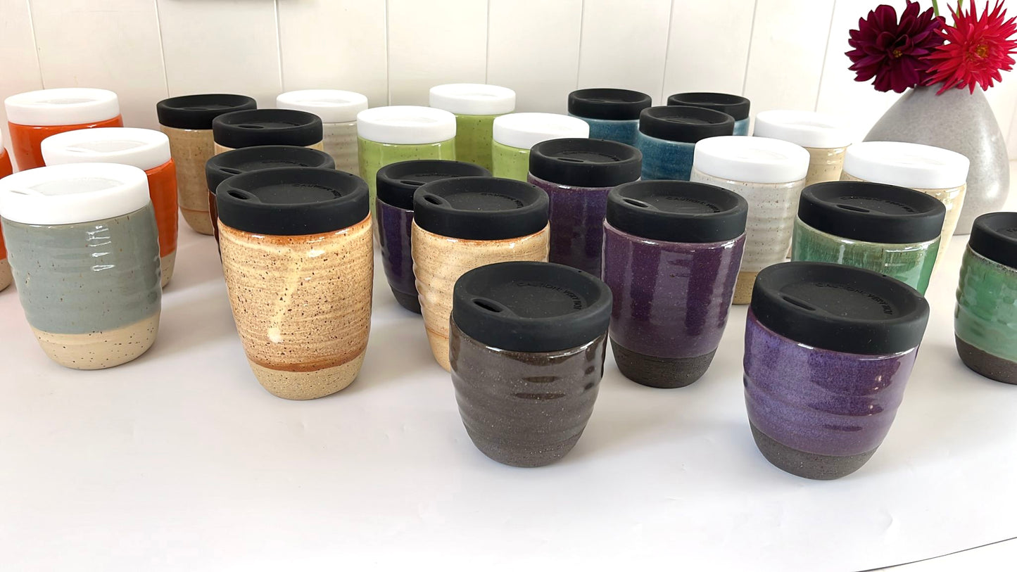 Ceramic Takeaway Cup - Glossy Charcoal