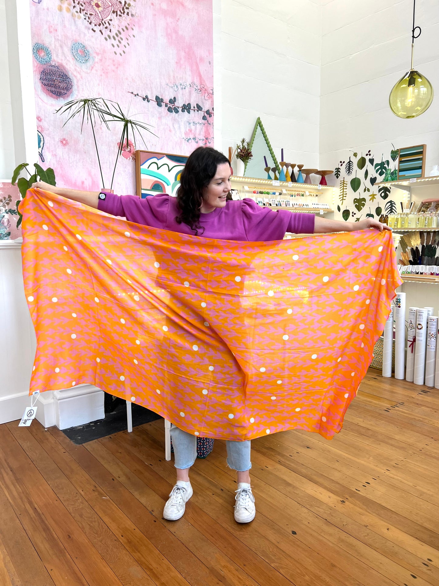 Orange Pop Cotton Scarf