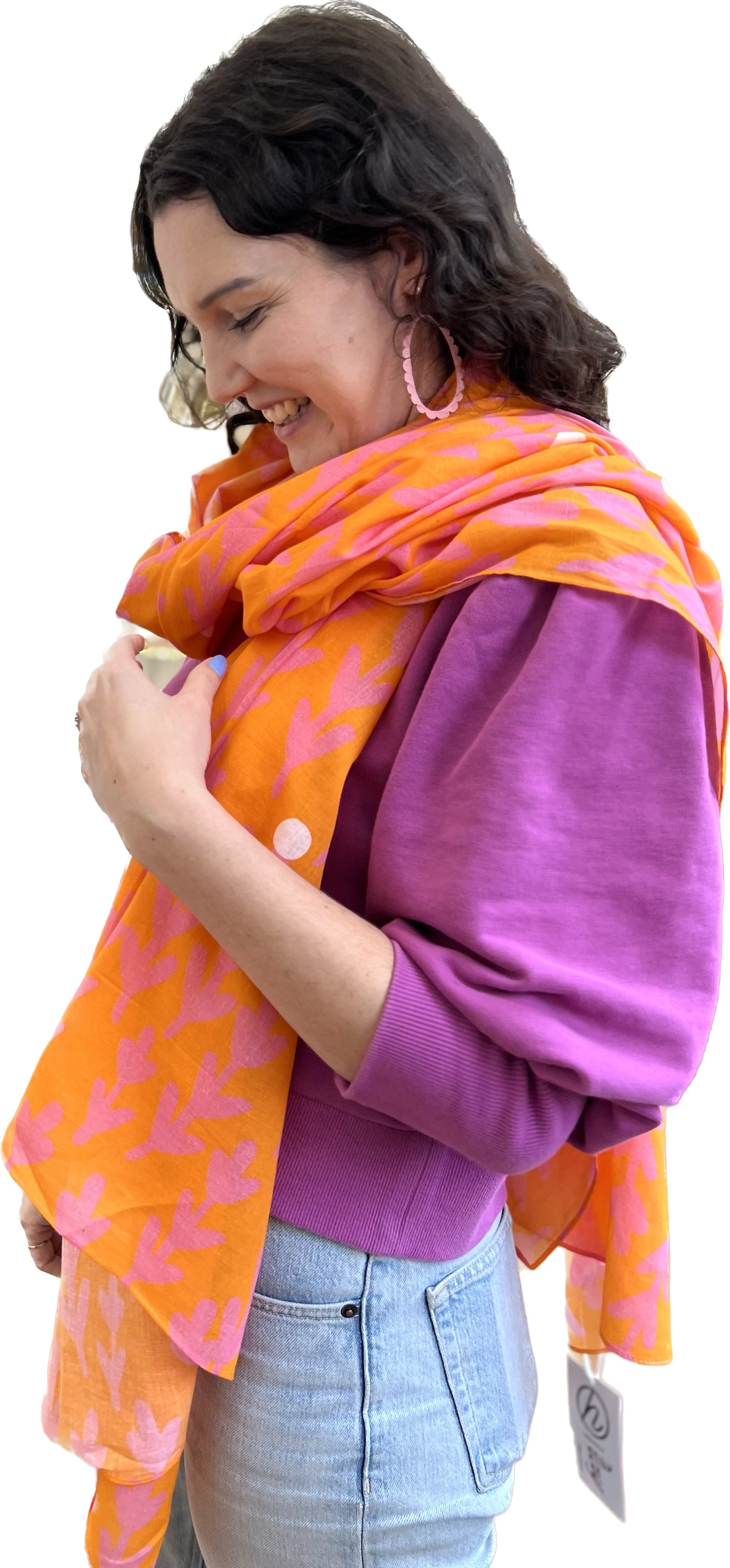 Orange Pop Cotton Scarf