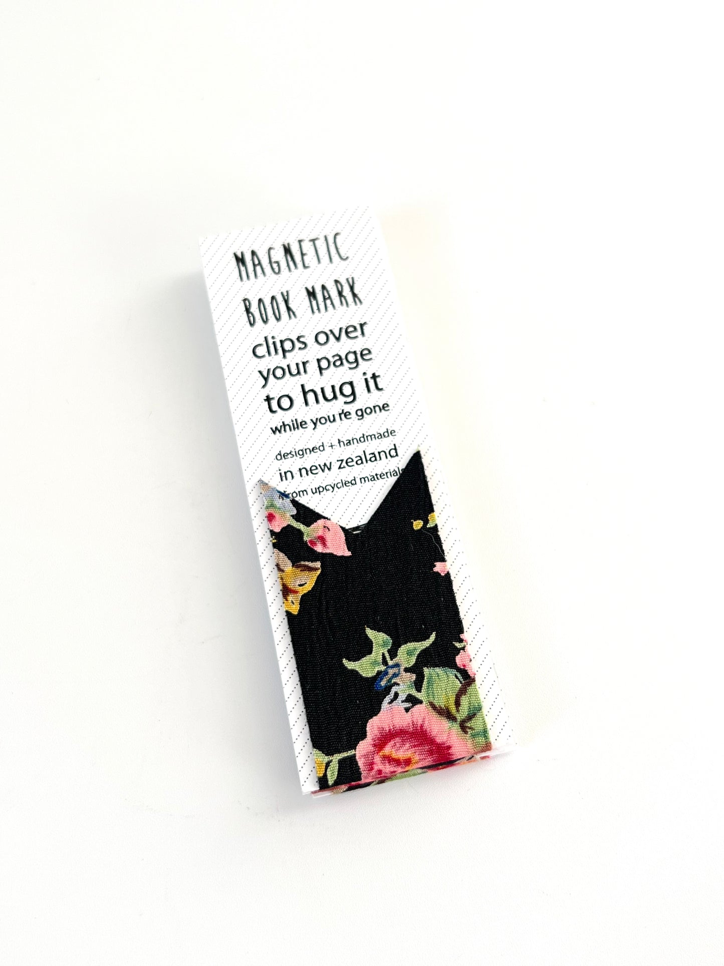 Magnetic Bookmark - Black Floral