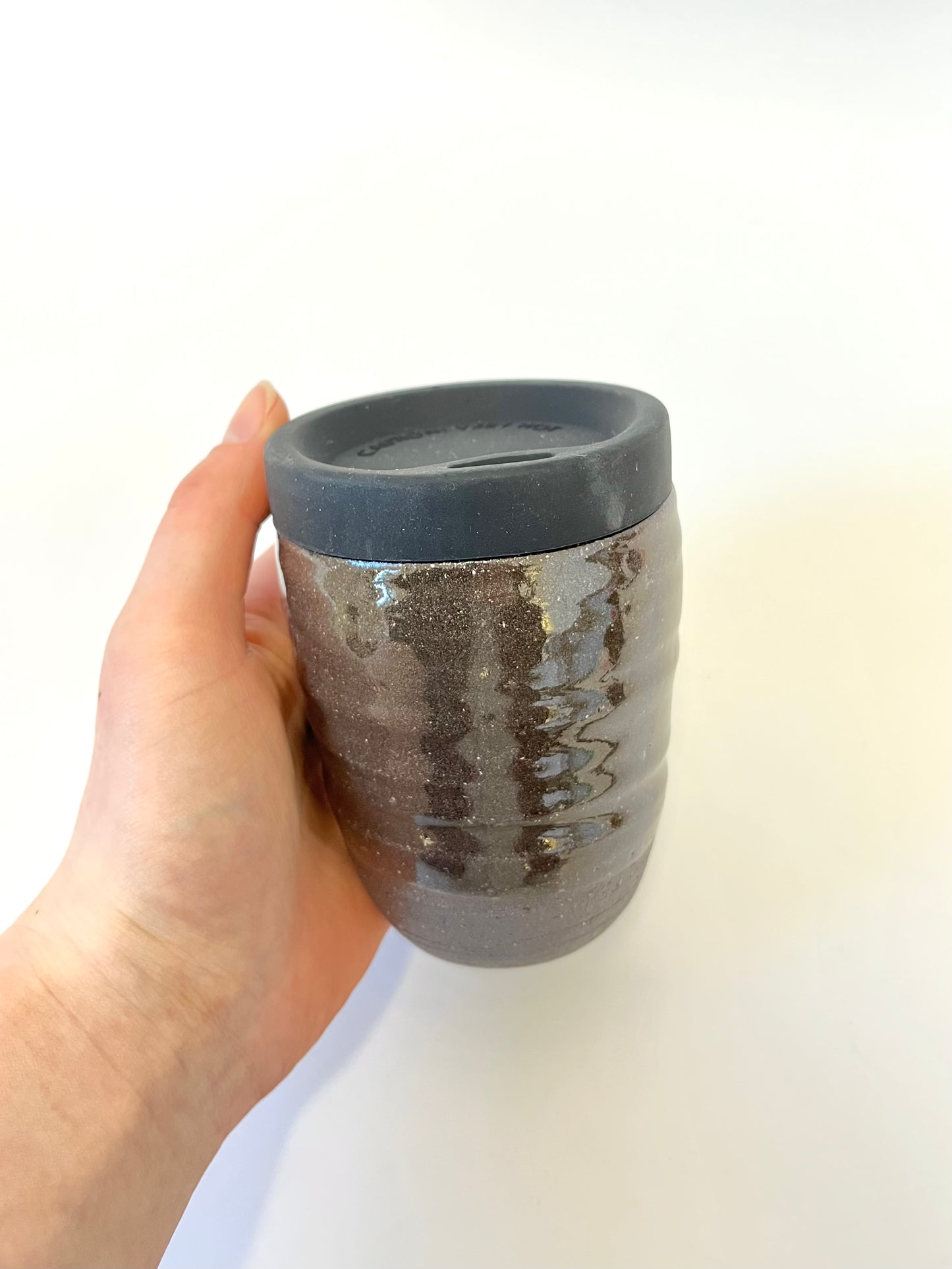 Ceramic Takeaway Cup - Glossy Charcoal