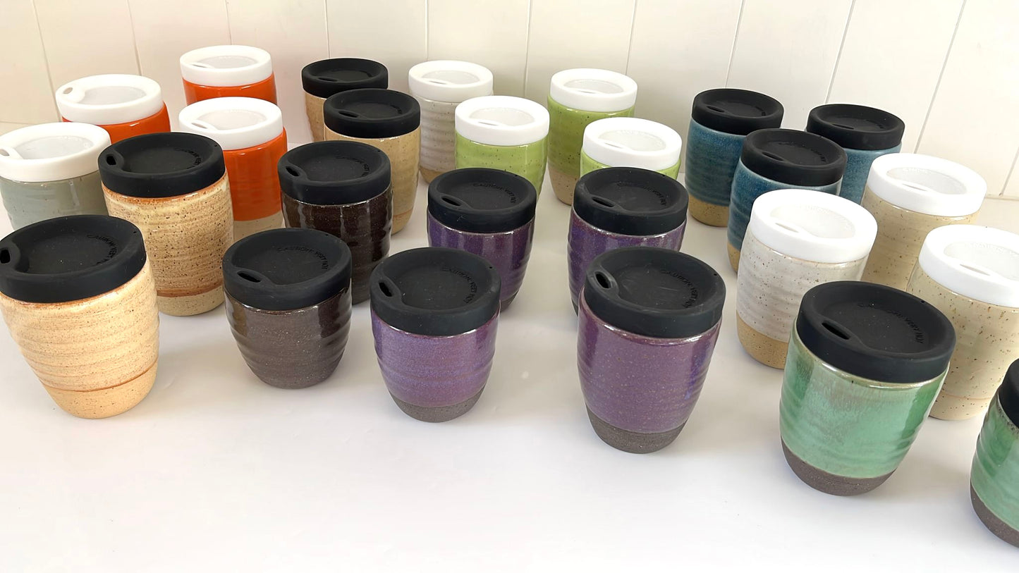 Ceramic Takeaway Cup - Glossy Charcoal