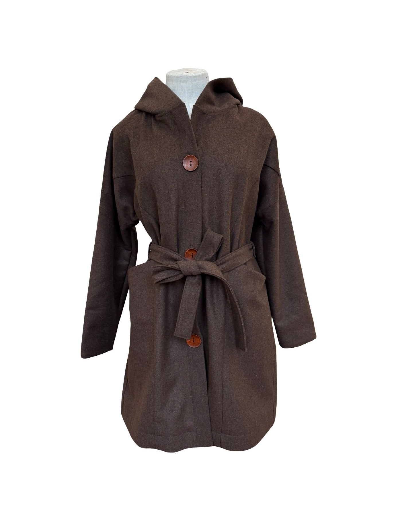"Tiggy" Wool Blend Coat - Chocolate