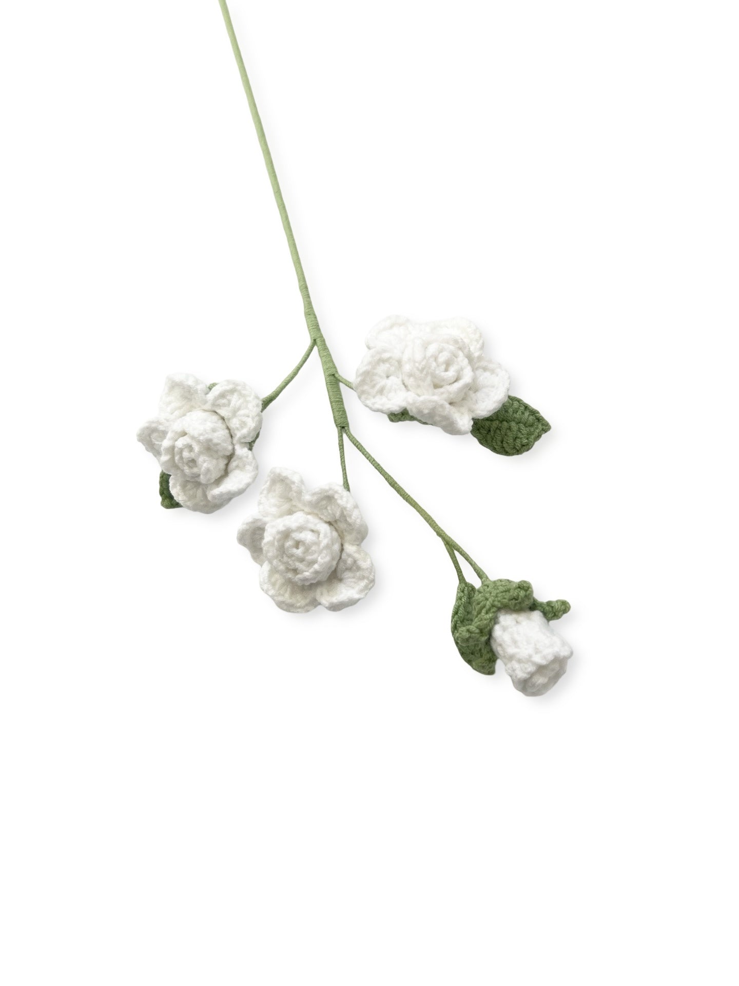 Crocheted Babi Roses - White