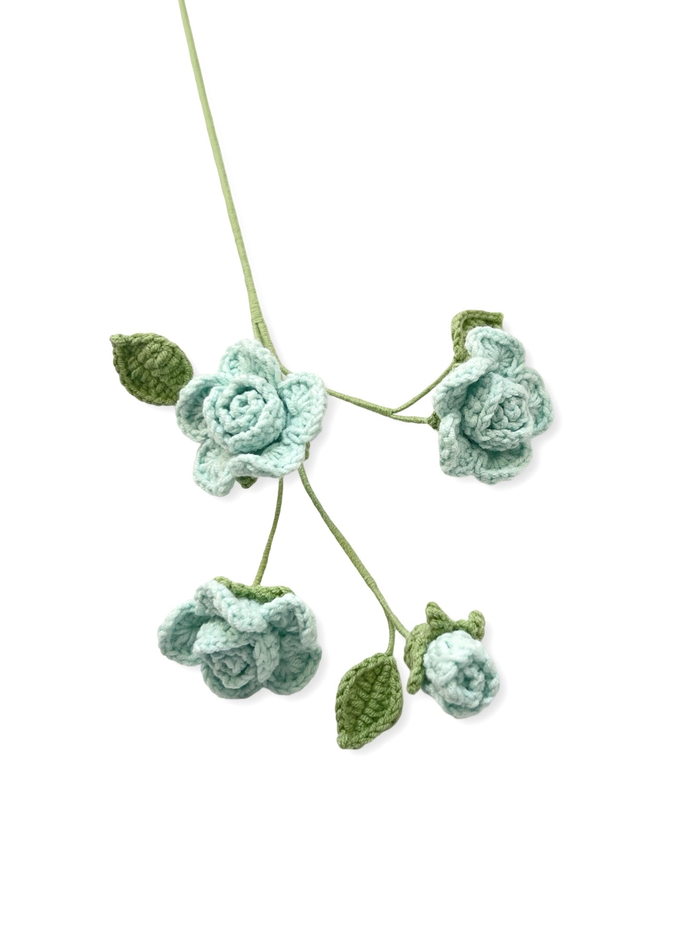 Crocheted Babi Roses - Tiffany Blue