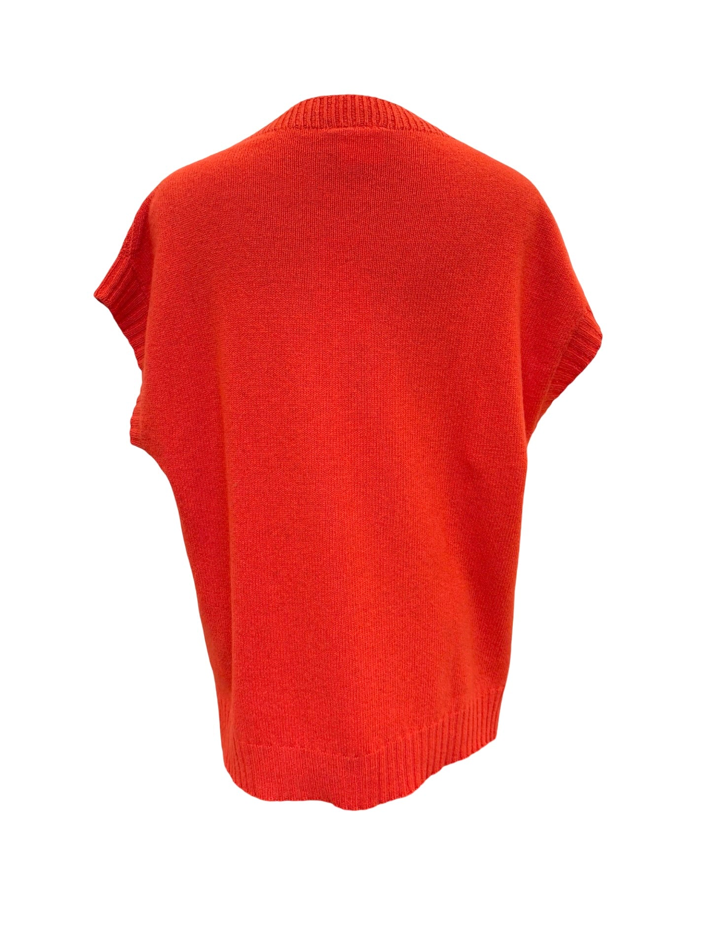 Evie Textured Merino/Cotton Vest - Mandarin