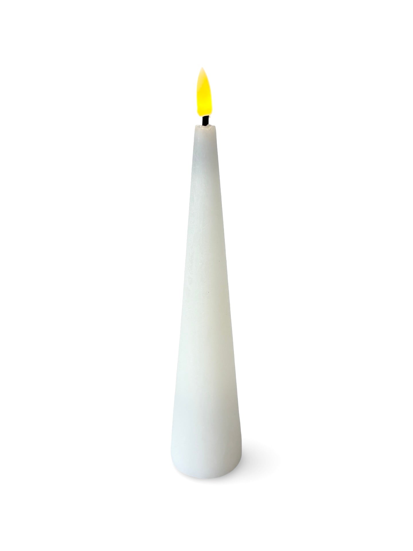 LED Cone Candle in White - 25cm