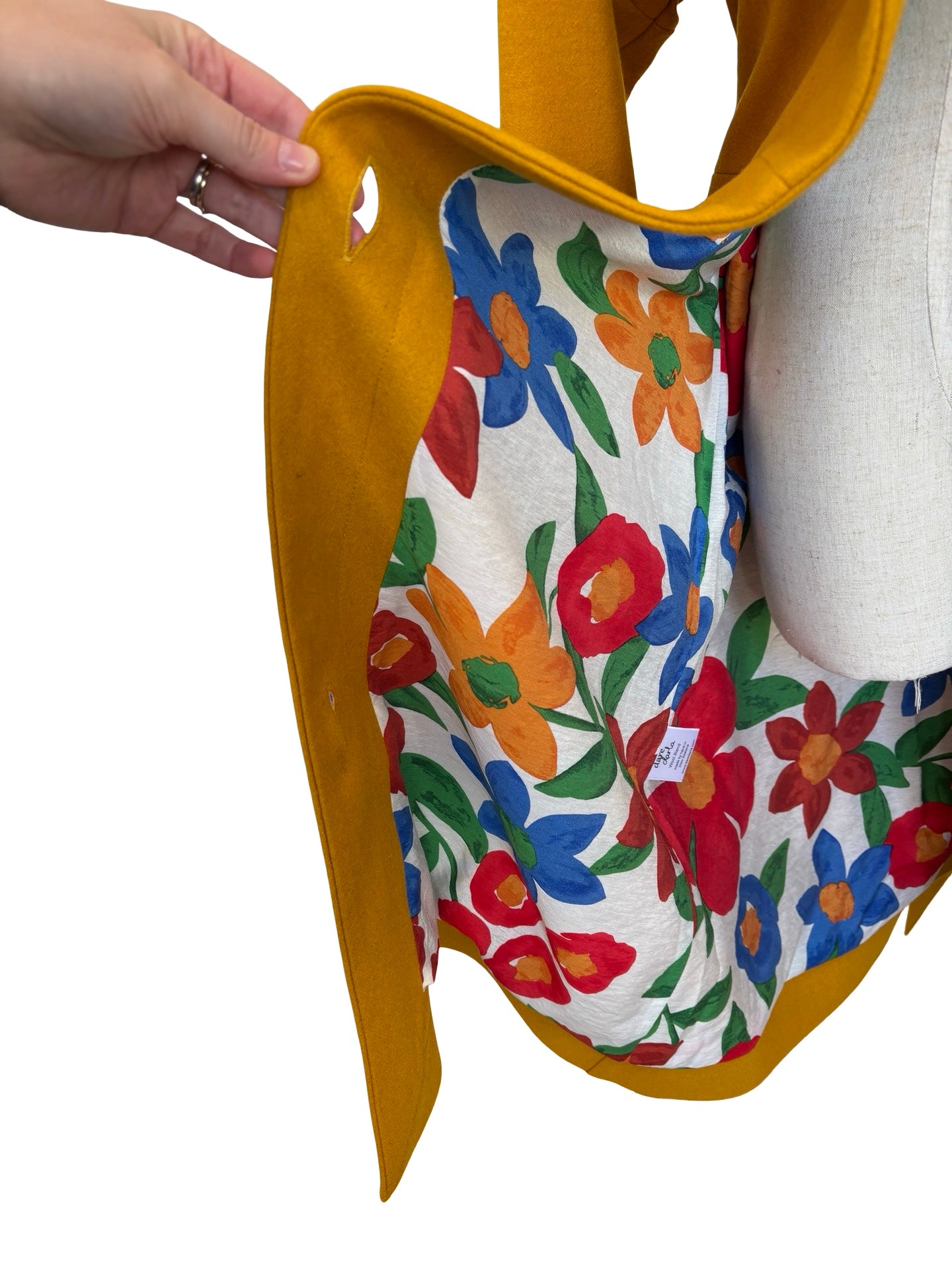 Wool Blend Niki Coat (with buttons) - Mustard