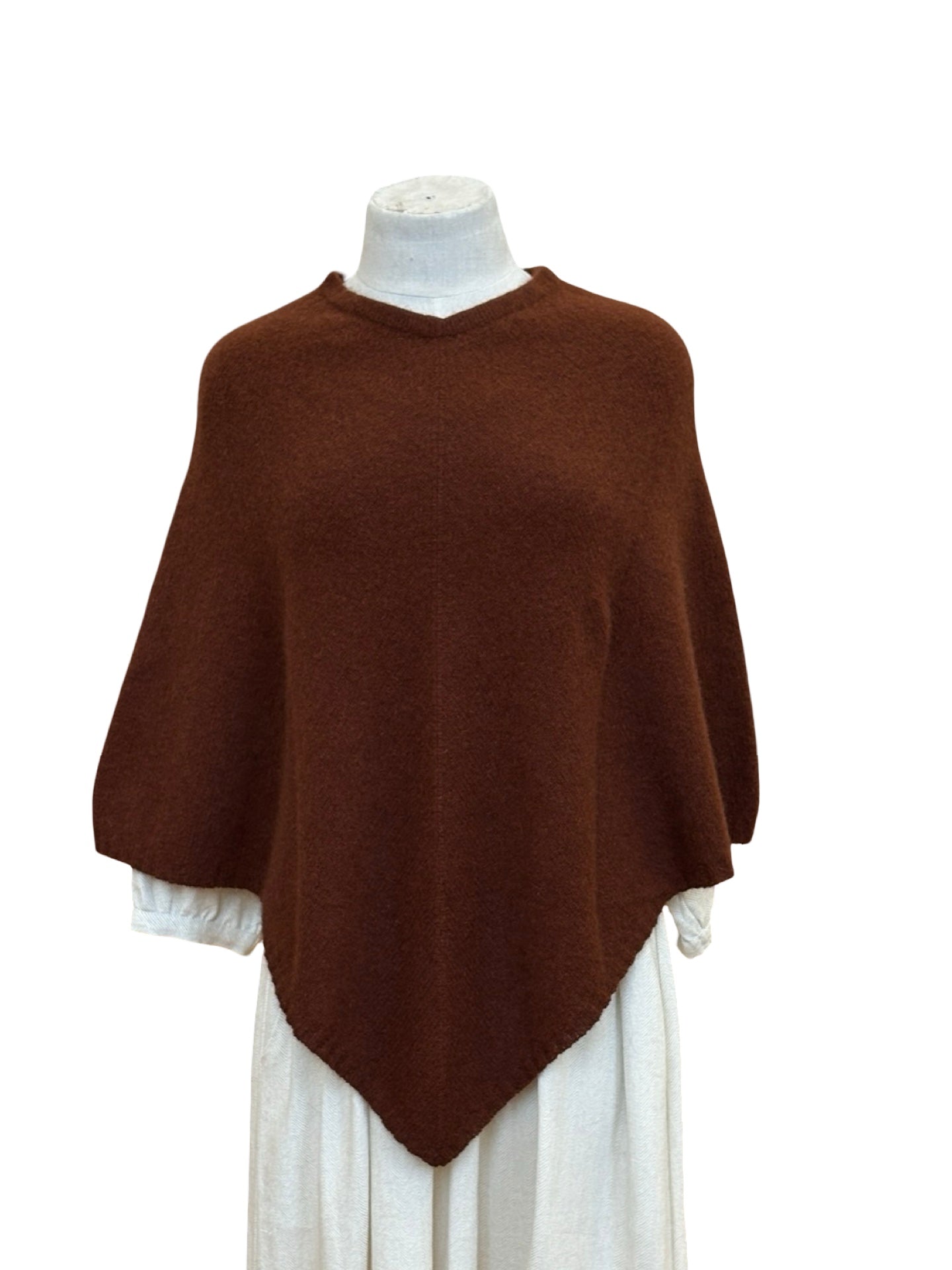 Possum Merino Poncho - Russet