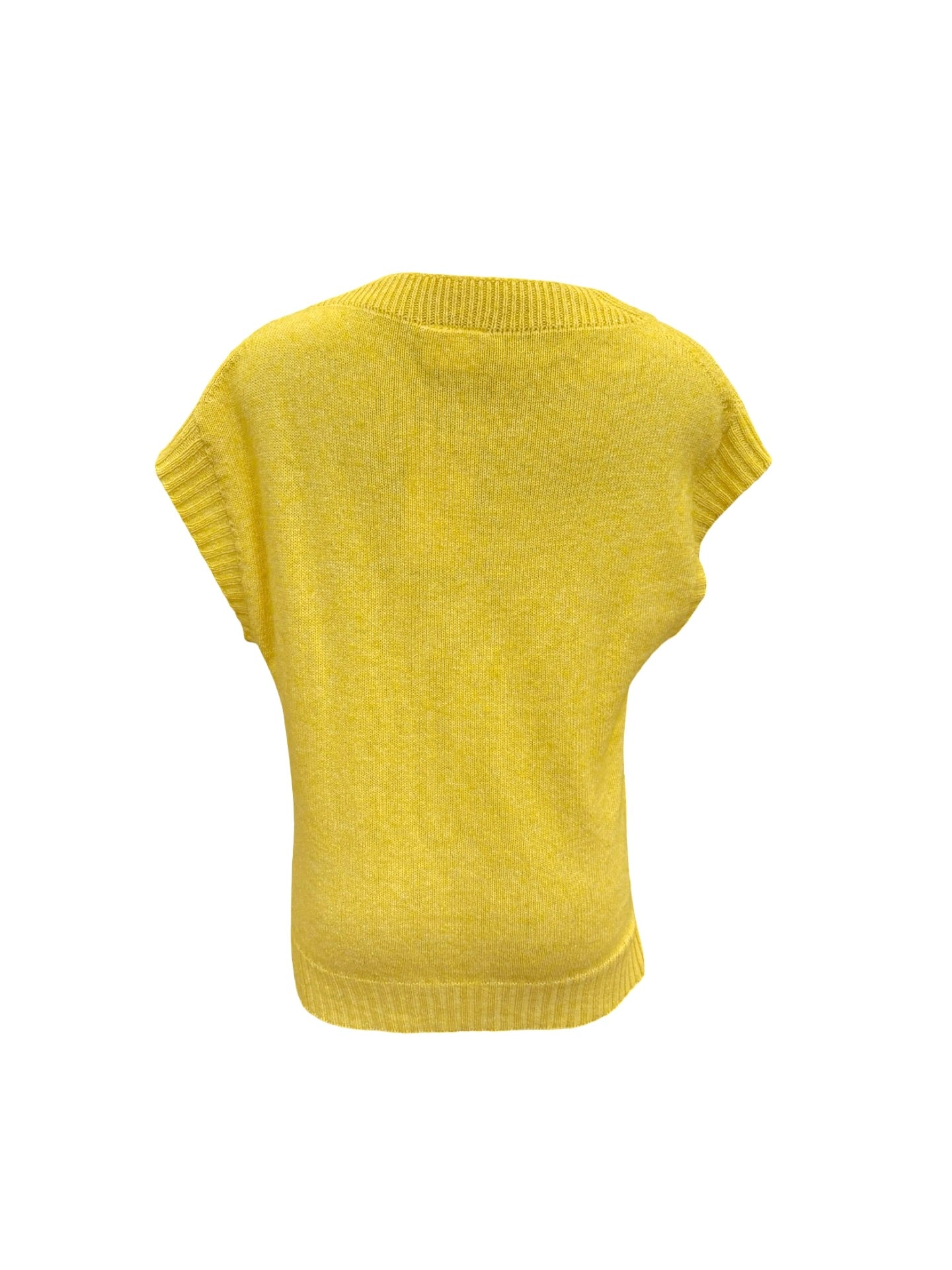 Evie Textured Merino/Cotton Vest - Buttercup Yellow