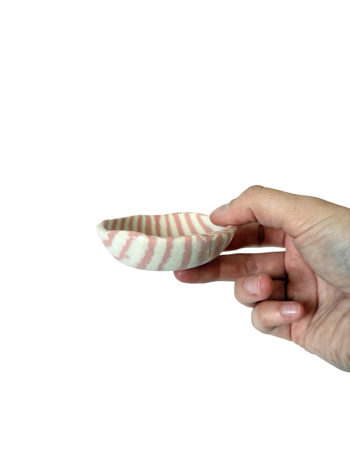 Ceramic Nerikomi Tiny Dish - Pink Stripe