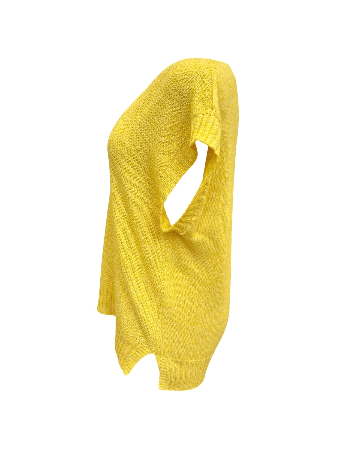 Evie Textured Merino/Cotton Vest - Buttercup Yellow