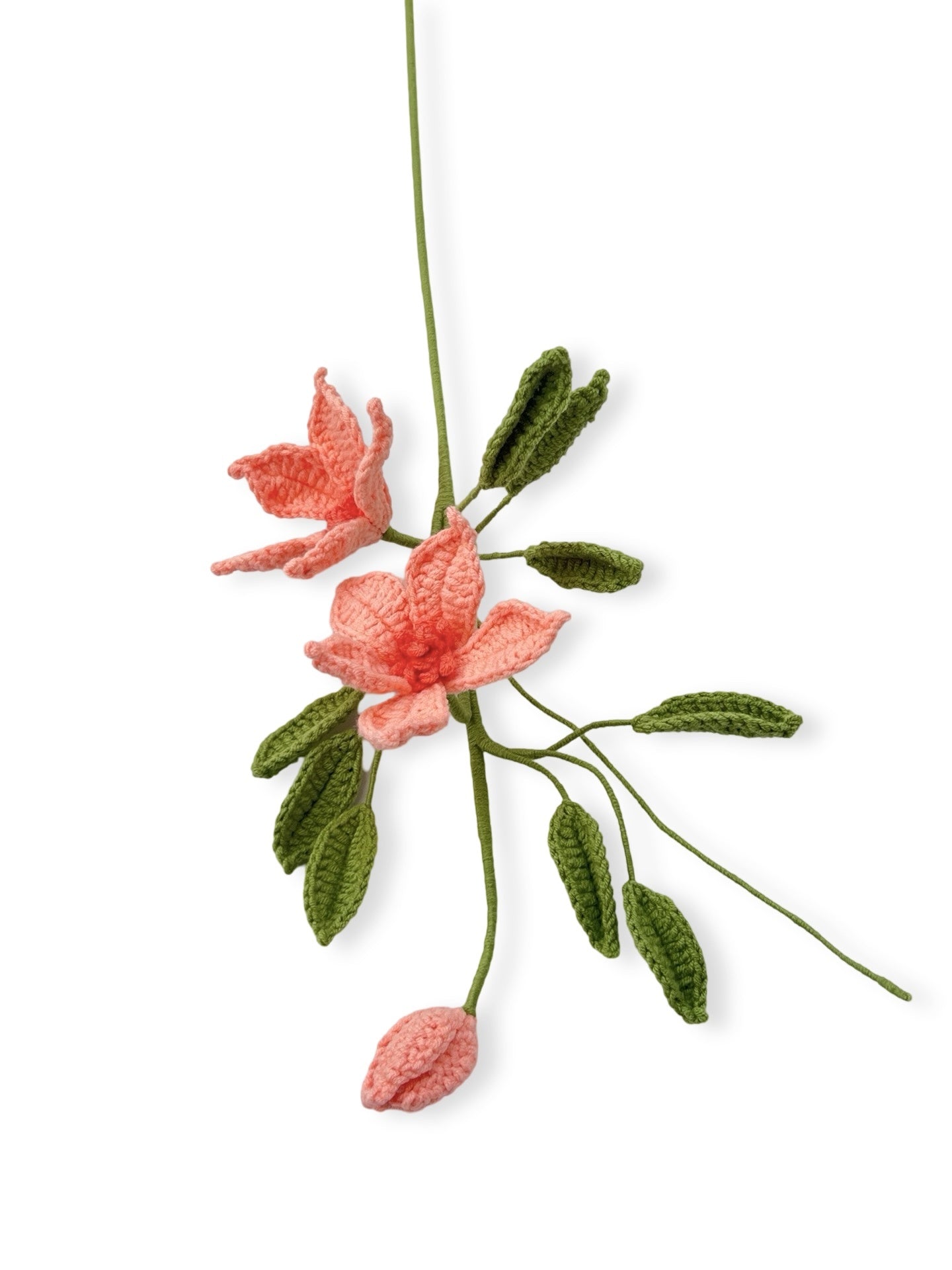 Crocheted Clematis - Light & Coral Pink