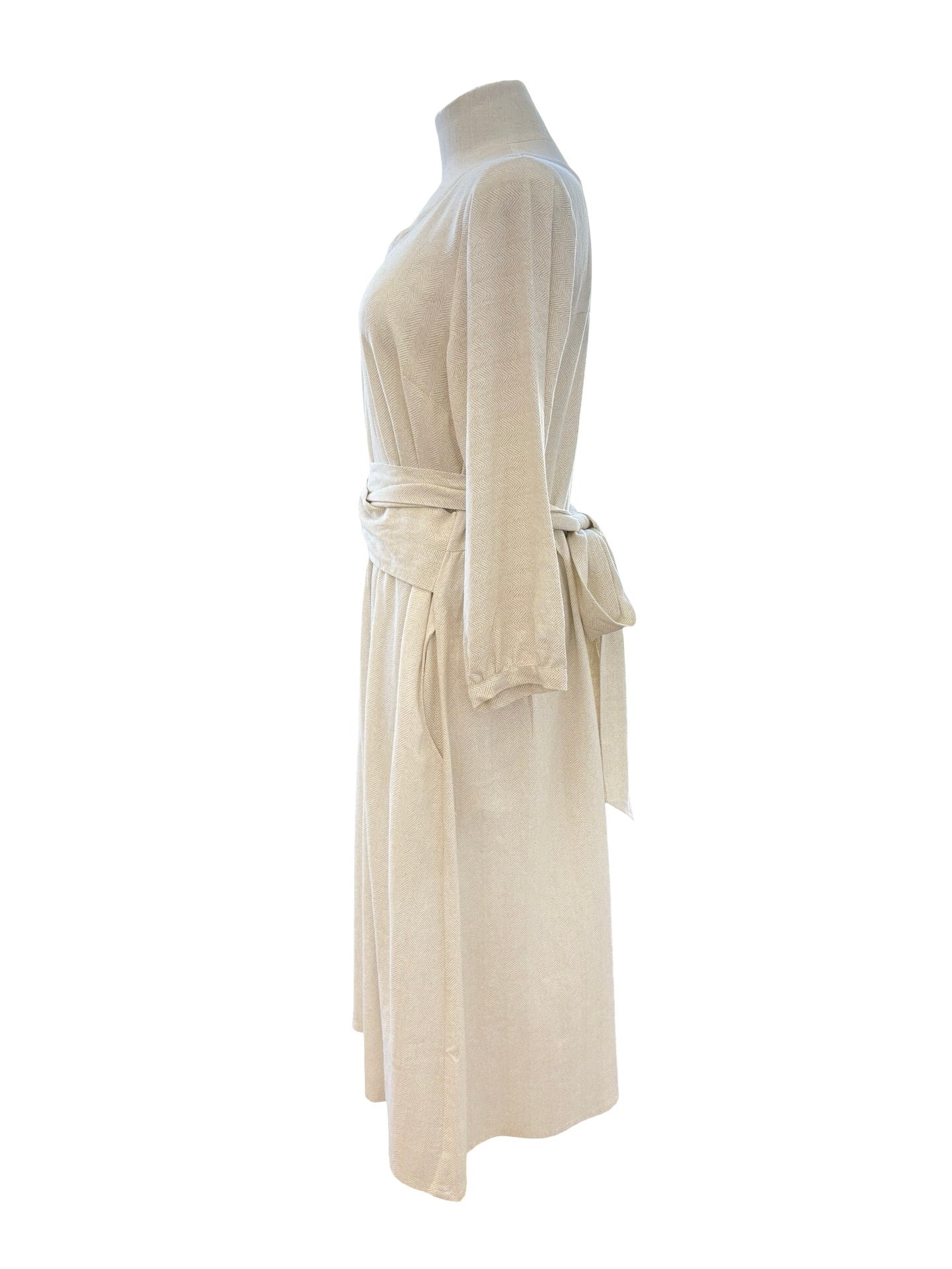 Long Sleeve Mollie Dress - Vanilla Chevron