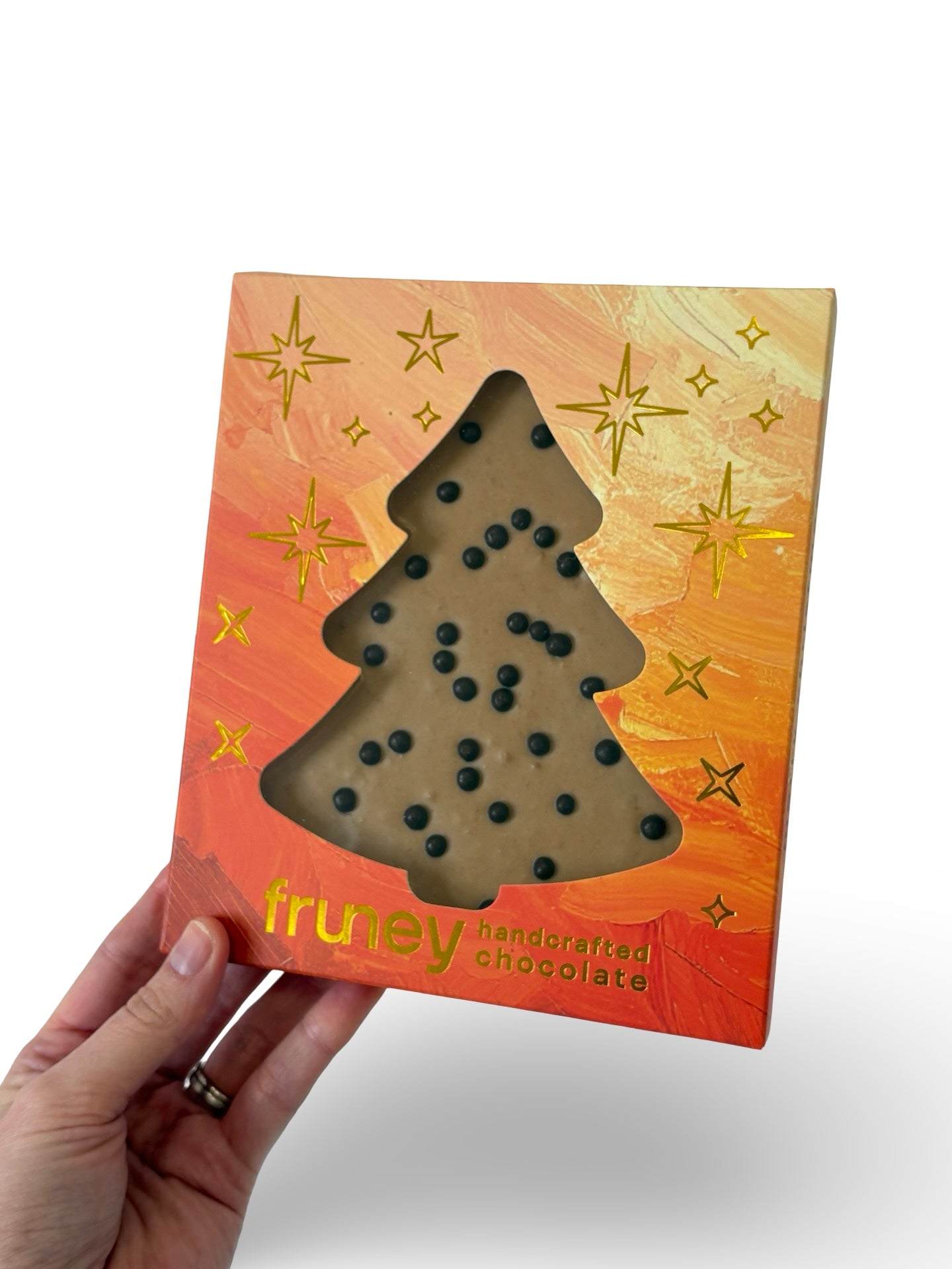 White Caramel Chocolate with Biscoff Cookies Christmas Tree - 80g