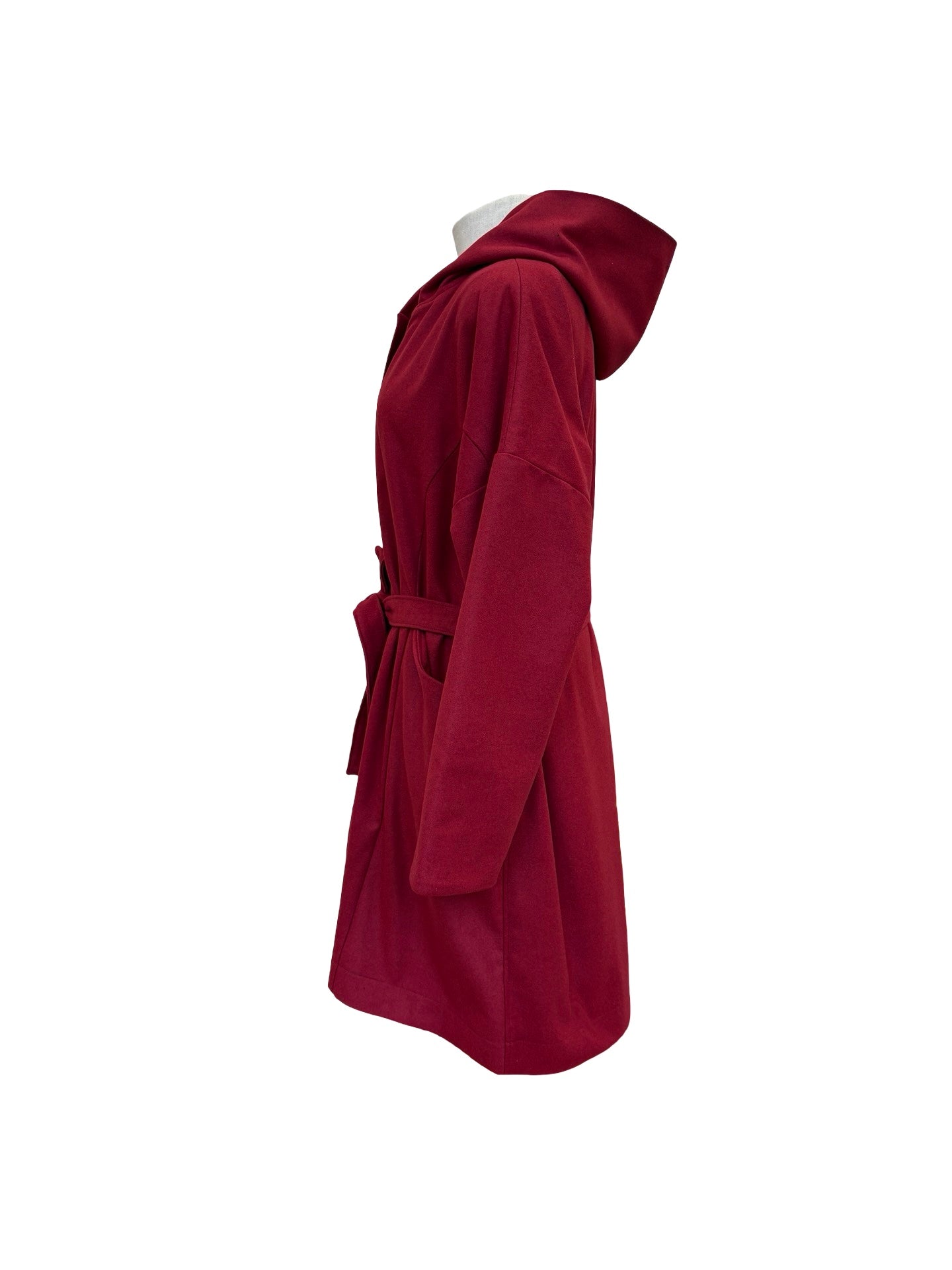 "Tiggy" Wool Blend Coat - Burgundy