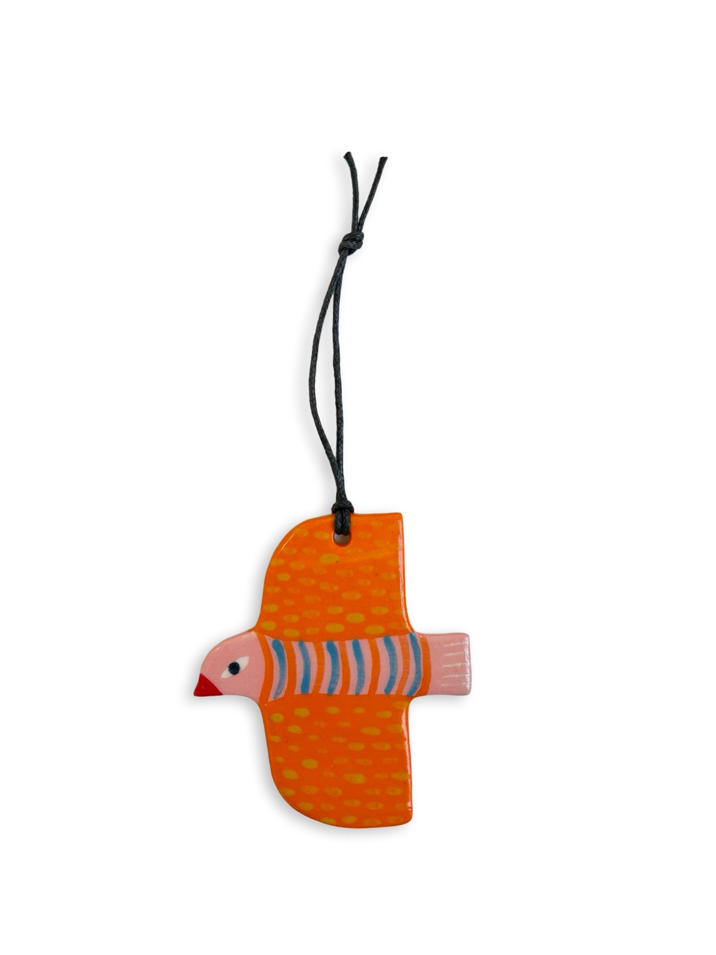 Pink, Orange & Dash Ceramic Bird Decoration by Studio Soph