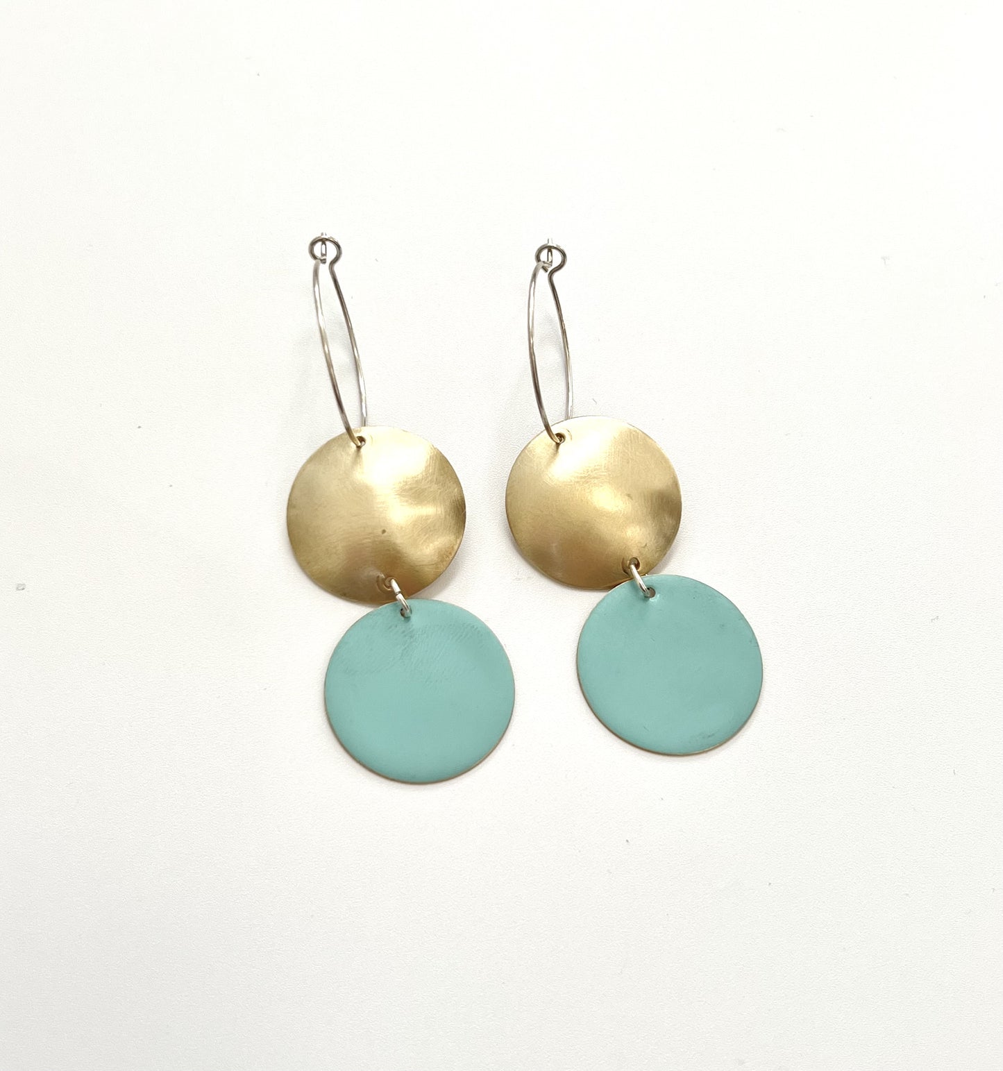 Domed Dot Earrings - Light Turquoise